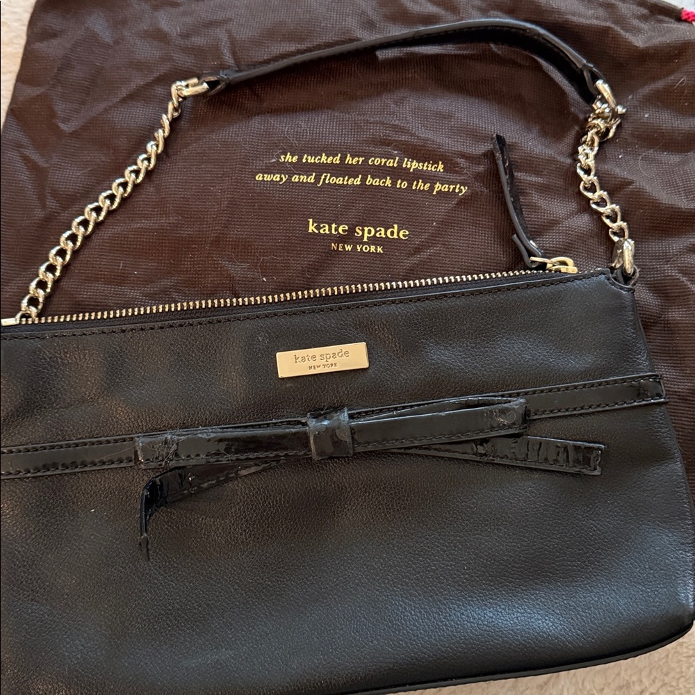 kate spade Black Leather Clutch